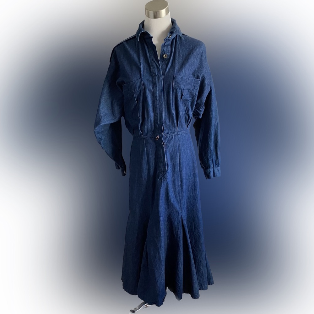 Vintage 80s/90s LIZ CLAIBORNE Denim ShirtDress
